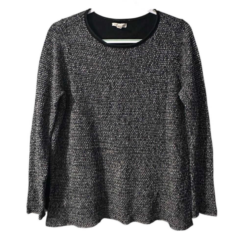 Eileen Fisher Melange Organic Linen Cotton Layered Sweater